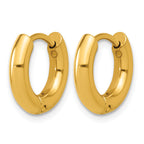 Stainless Steel Gold-Tone Hinged Cubic Zirconia Huggie Hoop Earrings for Women