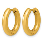 Stainless Steel Gold-Tone Hinged Cubic Zirconia Huggie Hoop Earrings for Women