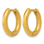 Stainless Steel Gold-Tone Hinged Cubic Zirconia Huggie Hoop Earrings for Women