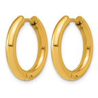 Stainless Steel Gold-Tone Hinged Cubic Zirconia Huggie Hoop Earrings for Women