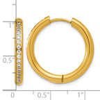 Stainless Steel Gold-Tone Hinged Cubic Zirconia Huggie Hoop Earrings for Women