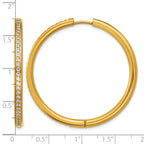 Stainless Steel Gold-Tone Hinged Cubic Zirconia Huggie Hoop Earrings for Women