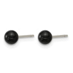 Stainless Steel Black Onyx Ball Earrings for Women