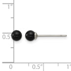 Stainless Steel Black Onyx Ball Earrings for Women