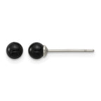Stainless Steel Black Onyx Ball Earrings for Women