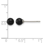 Stainless Steel Black Onyx Ball Earrings for Women