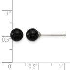 Stainless Steel Black Onyx Ball Earrings for Women