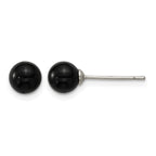 Stainless Steel Black Onyx Ball Earrings for Women