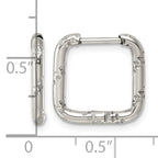Polished Stainless Steel Hoop Earrings 14.7mm