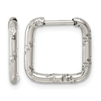 Polished Stainless Steel Hoop Earrings 14.7mm