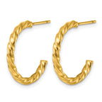 Polished Gold-Tone Stainless Steel Hoop Earrings 20mm