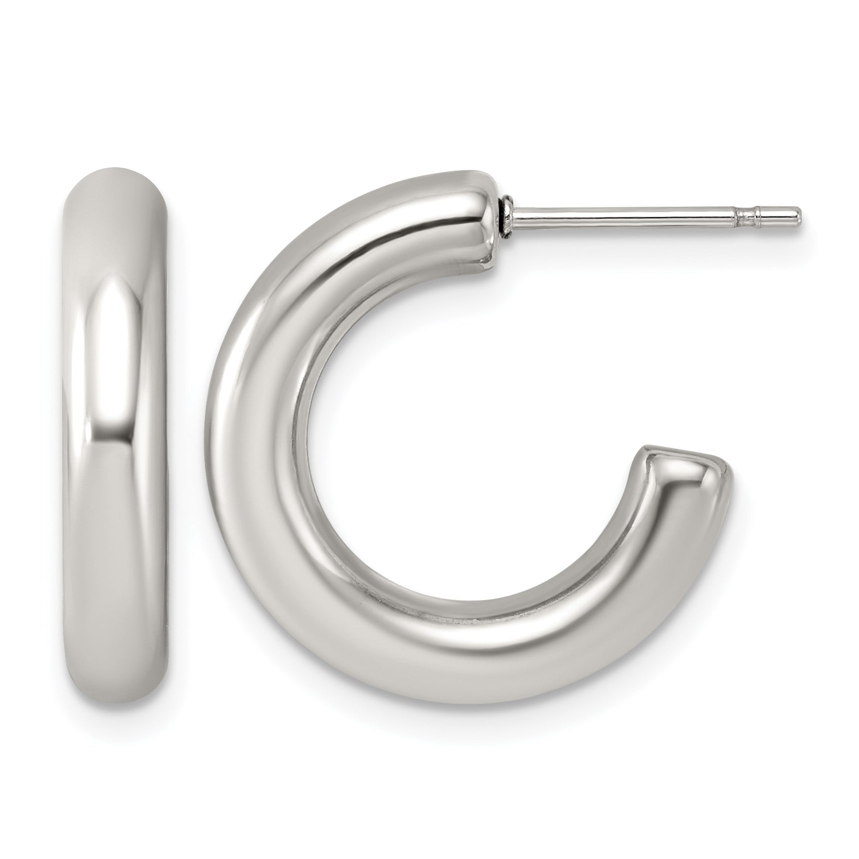 Polished Stainless Steel Hoop Earrings 19.45mm Main image