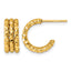 Stainless Steel Gold-Tone Textured C-Hoop Earrings for Women