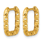 Gold-Tone Textured Stainless Steel Hoop Earrings 14.75mm