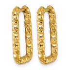 Stainless Steel Gold-Tone Textured Hinged Huggie Hoop Earrings for Women