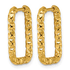 Stainless Steel Gold-Tone Textured Hinged Huggie Hoop Earrings for Women