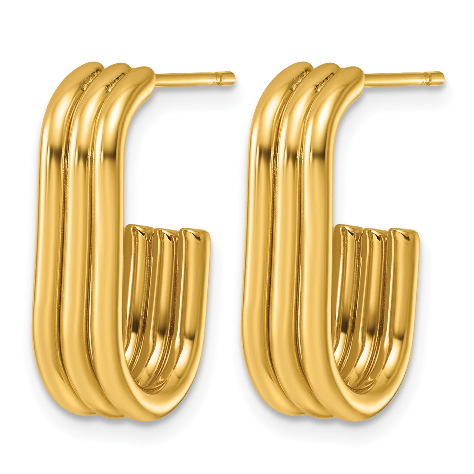Polished Gold-Tone Stainless Steel Hoop Earrings 11.7mm Secondary image
