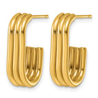 Stainless Steel Gold-Tone C-Hoop Earrings for Women