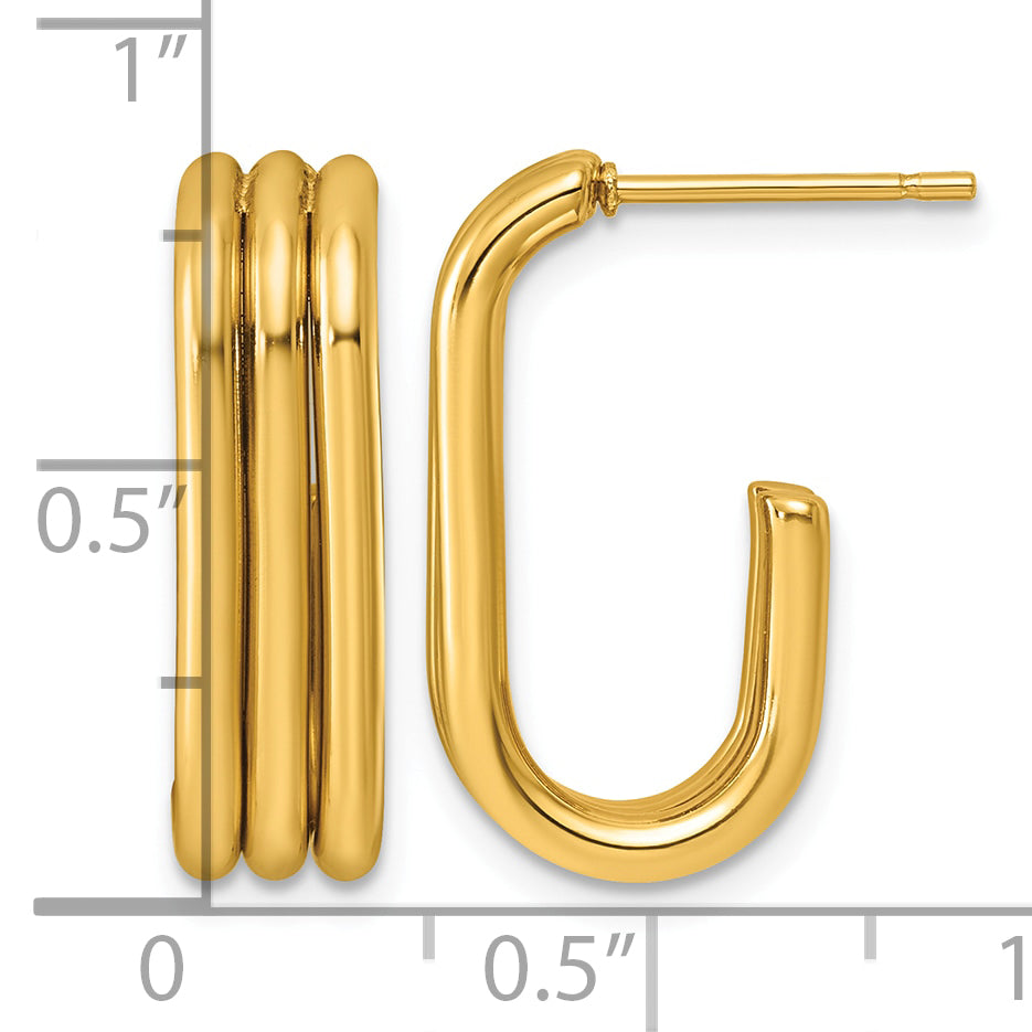 Stainless Steel Gold-Tone C-Hoop Earrings for Women