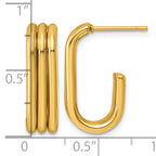 Stainless Steel Gold-Tone C-Hoop Earrings for Women