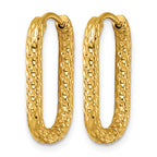 Stainless Steel Gold-Tone Textured Hinged Huggie Hoop Earrings for Women