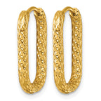Stainless Steel Gold-Tone Textured Hinged Huggie Hoop Earrings for Women