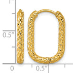 Stainless Steel Gold-Tone Textured Hinged Huggie Hoop Earrings for Women