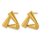 Stainless Steel Gold-Tone Button Earrings for Women