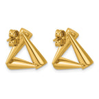 Stainless Steel Gold-Tone Button Earrings for Women