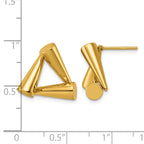 Stainless Steel Gold-Tone Button Earrings for Women