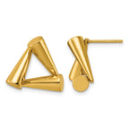 Stainless Steel Gold-Tone Button Earrings for Women