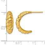 Stainless Steel Gold-Tone Twisted C-Hoop Earrings for Women