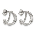 Stainless Steel Textured C-Hoop Earrings for Women