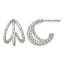 Stainless Steel Textured C-Hoop Earrings for Women