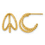 Stainless Steel Gold-Tone Textured C-Hoop Earrings for Women