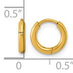 Stainless Steel Gold-Tone Huggie Hoop Earrings for Women