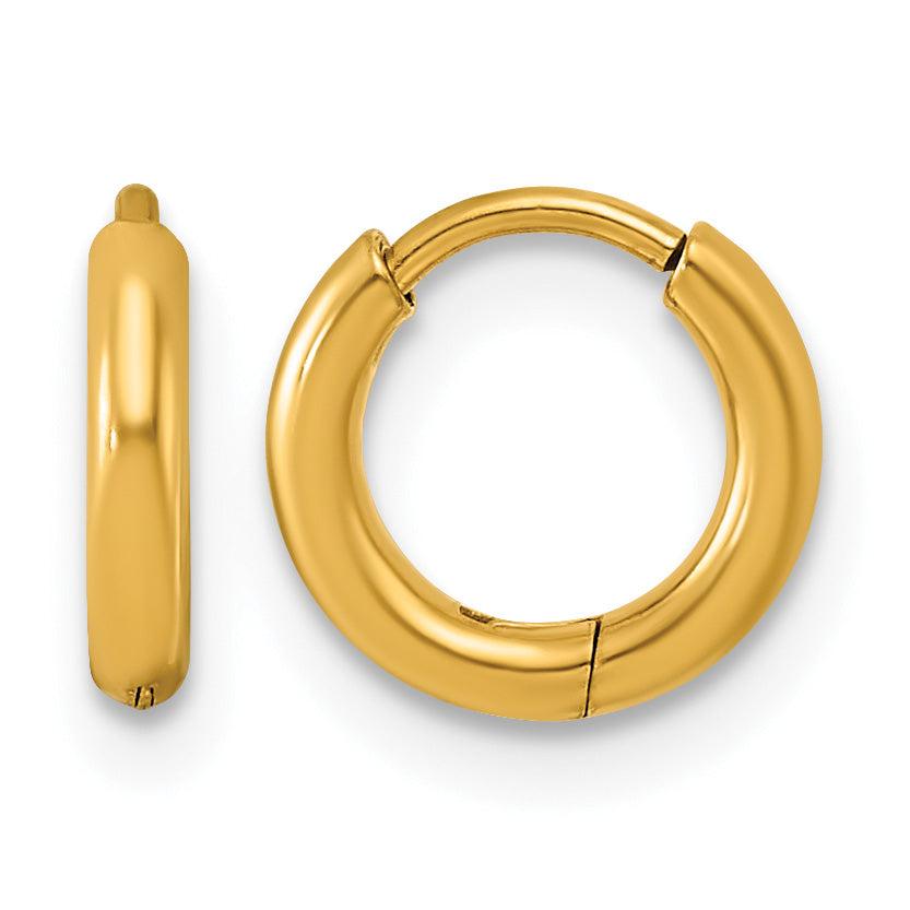 Polished Gold-Tone Stainless Steel Hoop Earrings 9.05mm Main image