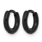 Stainless Steel Black Huggie Hoop Earrings for Women