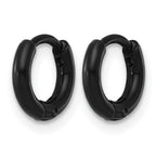 Stainless Steel Black Huggie Hoop Earrings for Women