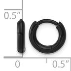Stainless Steel Black Huggie Hoop Earrings for Women