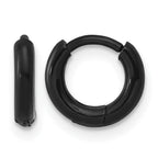 Stainless Steel Black Huggie Hoop Earrings for Women