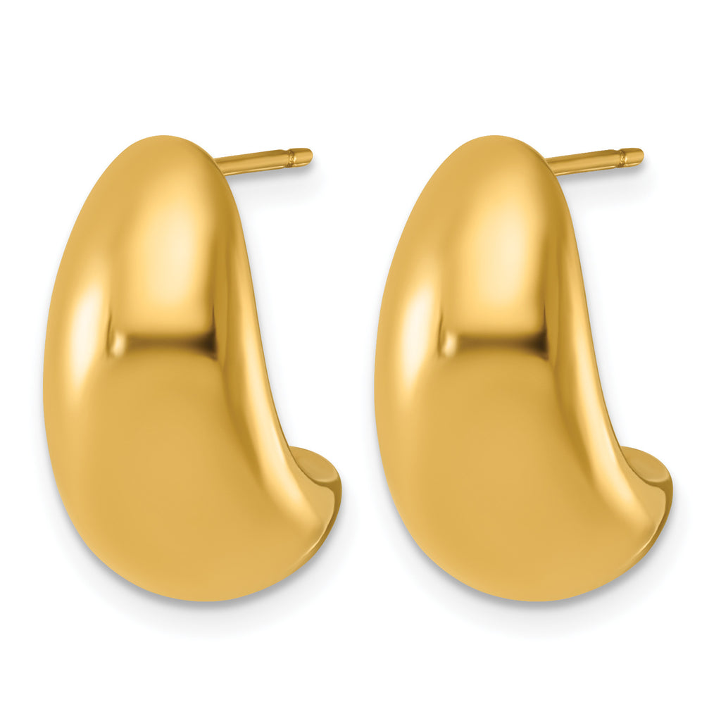Stainless Steel Gold-Tone C-Hoop Earrings for Women