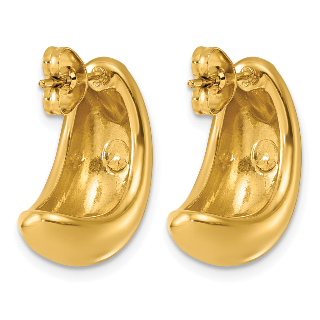 Stainless Steel Gold-Tone C-Hoop Earrings for Women