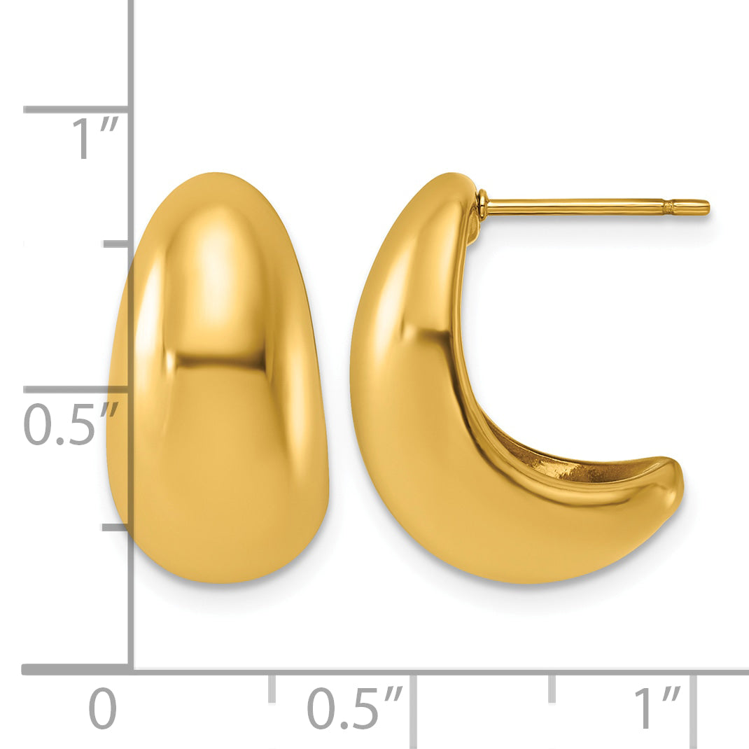 Stainless Steel Gold-Tone C-Hoop Earrings for Women