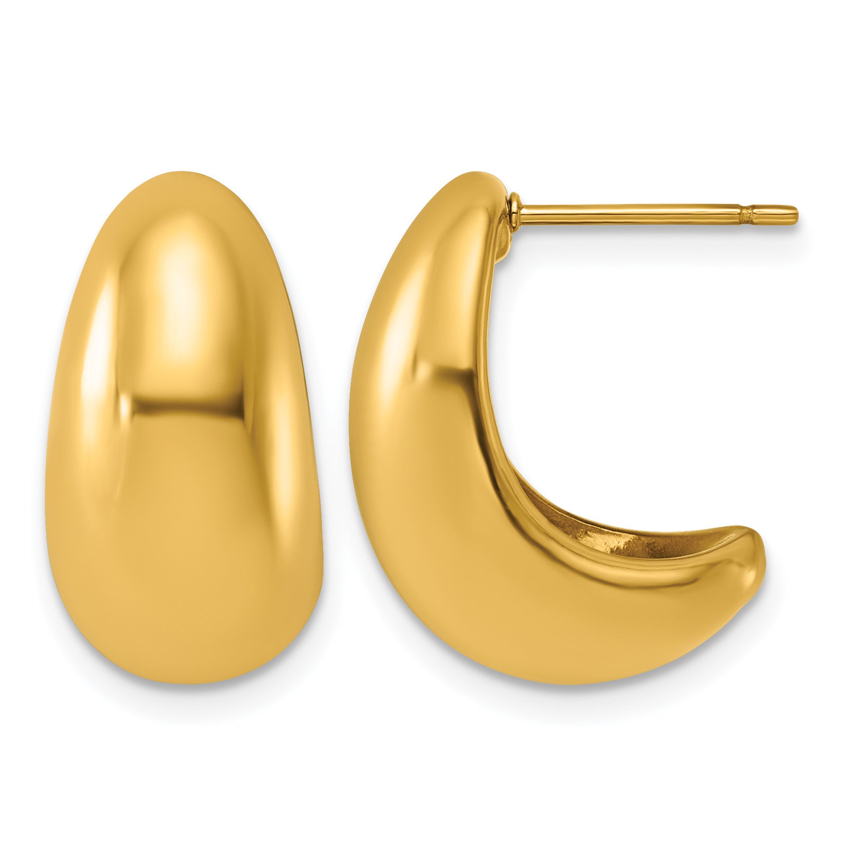 Stainless Steel Gold-Tone C-Hoop Earrings for Women
