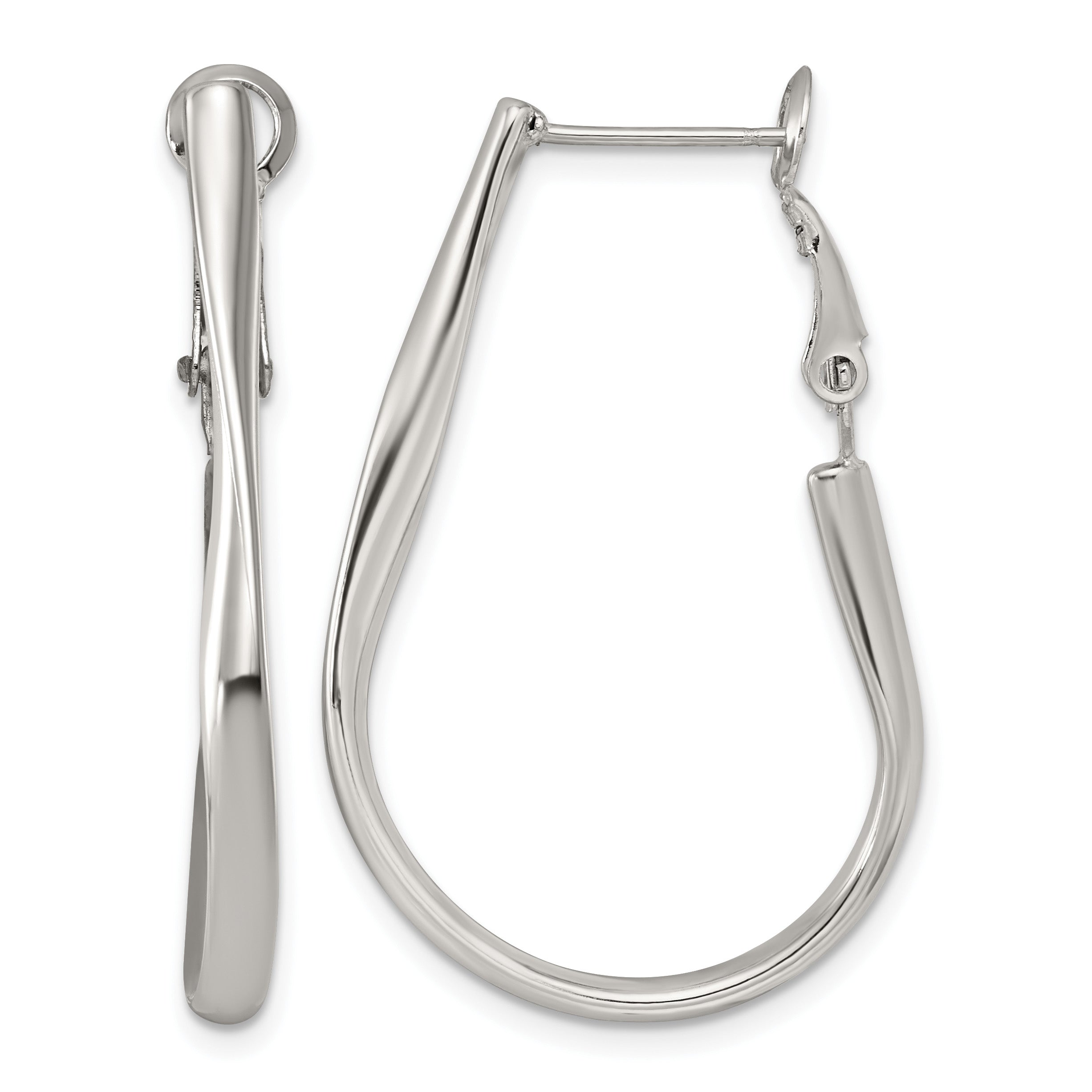 Polished Stainless Steel Hoop Earrings 23.7mm Main image