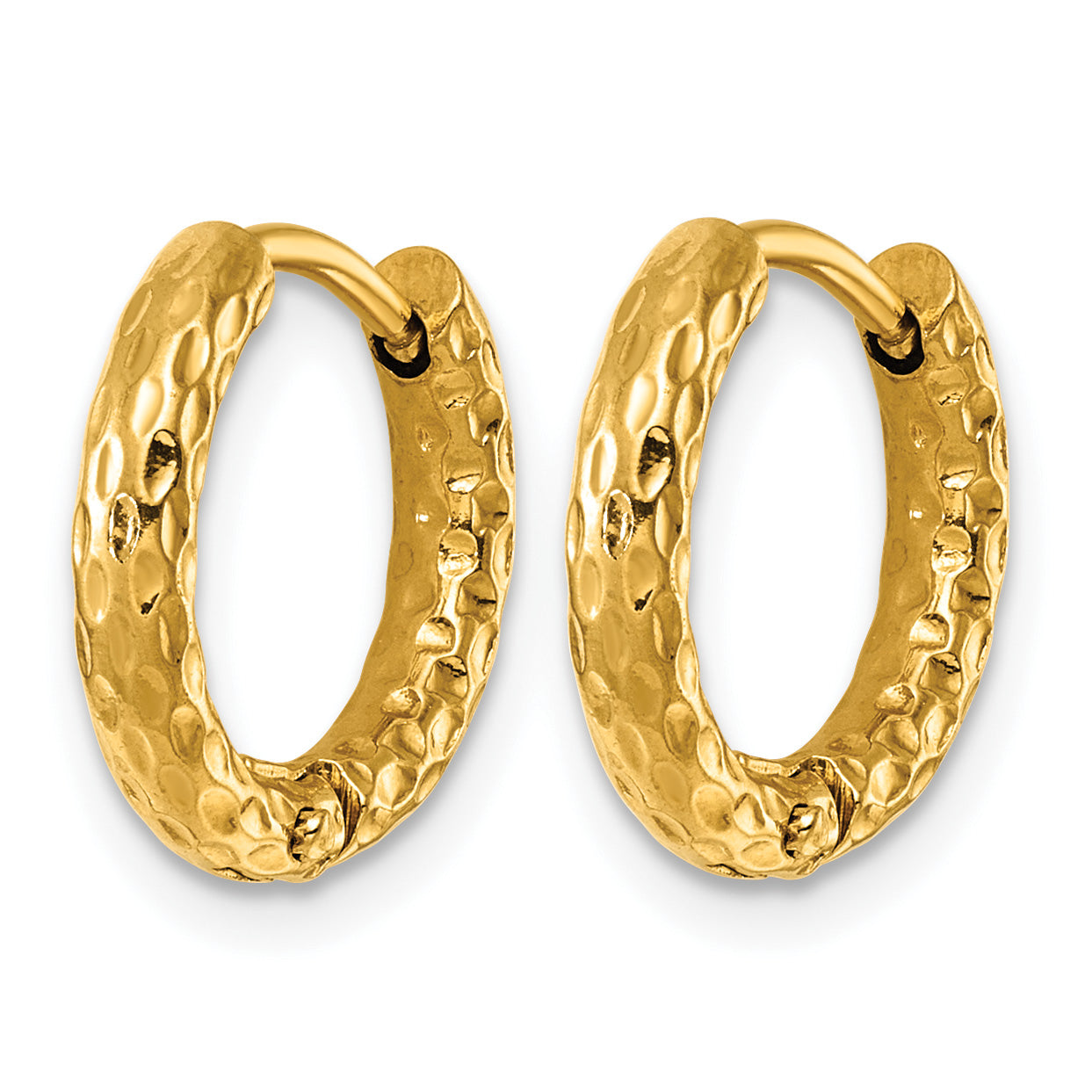 Polished Gold-Tone Stainless Steel Hoop Earrings 15mm Secondary image