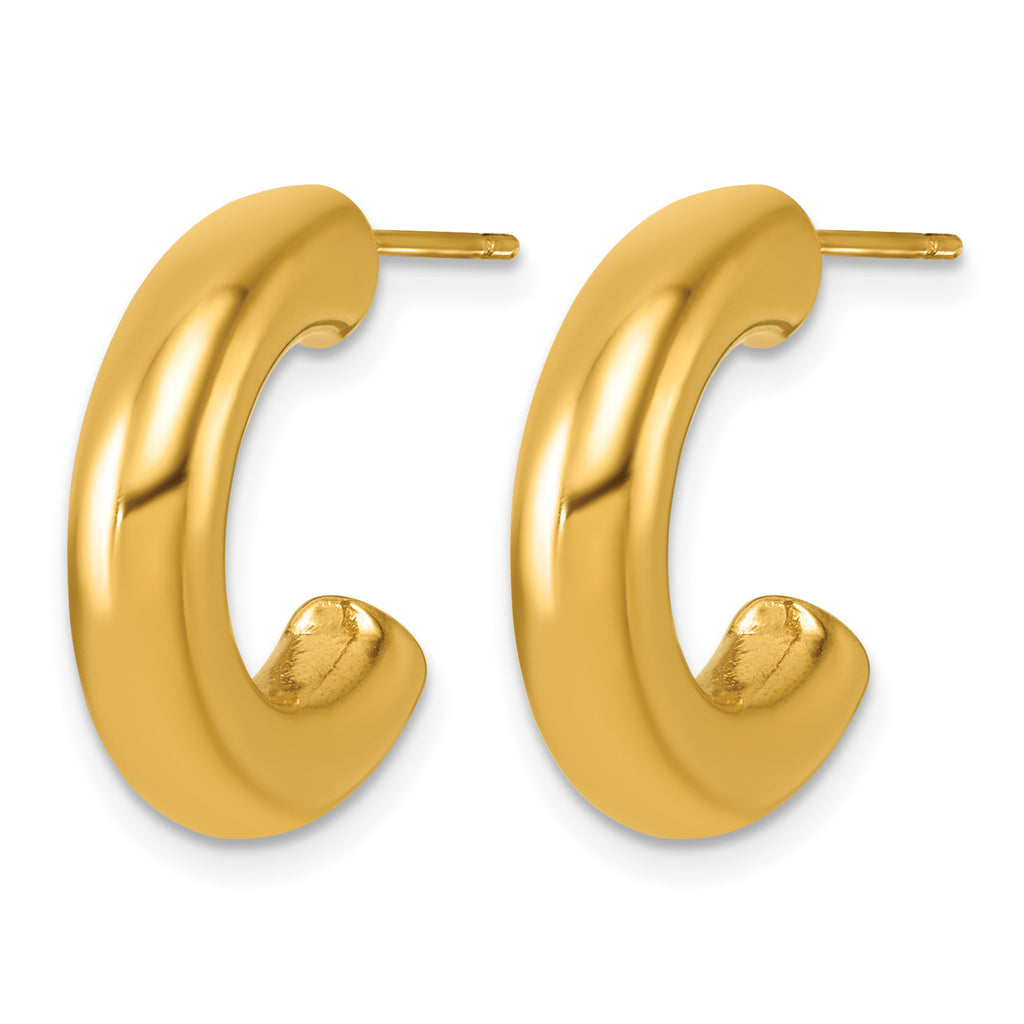 Stainless Steel Gold-Tone C-Hoop Earrings for Women