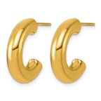Stainless Steel Gold-Tone C-Hoop Earrings for Women