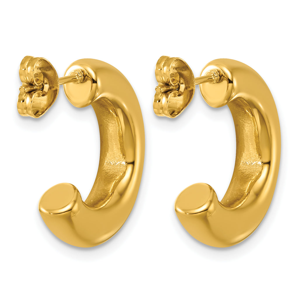 Stainless Steel Gold-Tone C-Hoop Earrings for Women